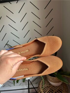 Rothy's The Point ballet flats in a burnt orange knit